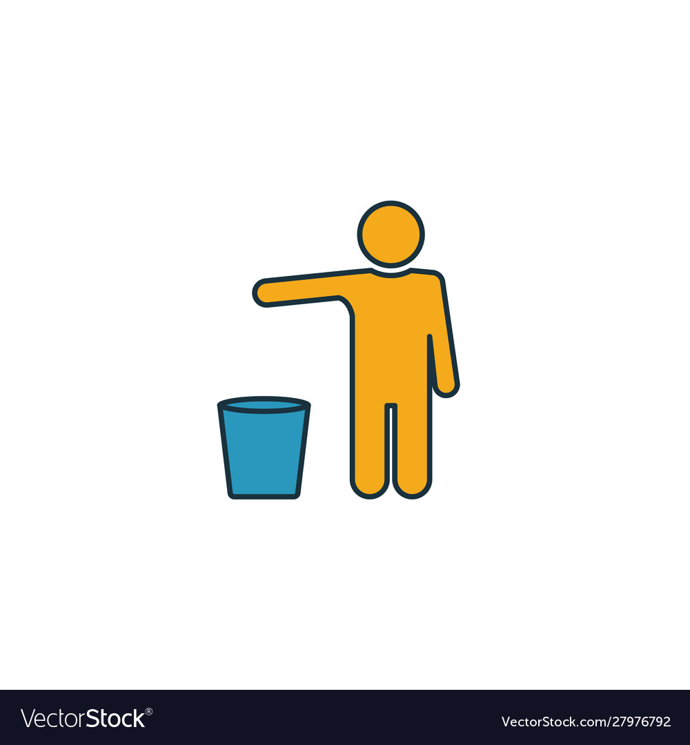 Garbage icon simple element from shopping center
