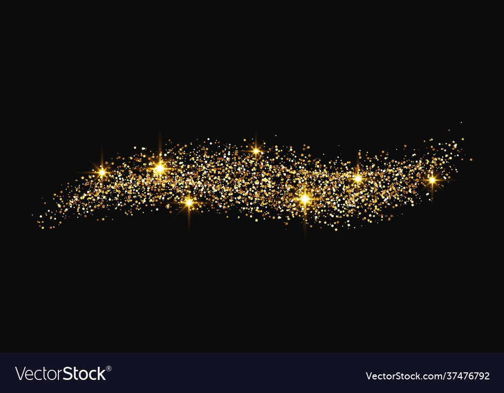 Gold glittering confetti wave and stardust Vector Image