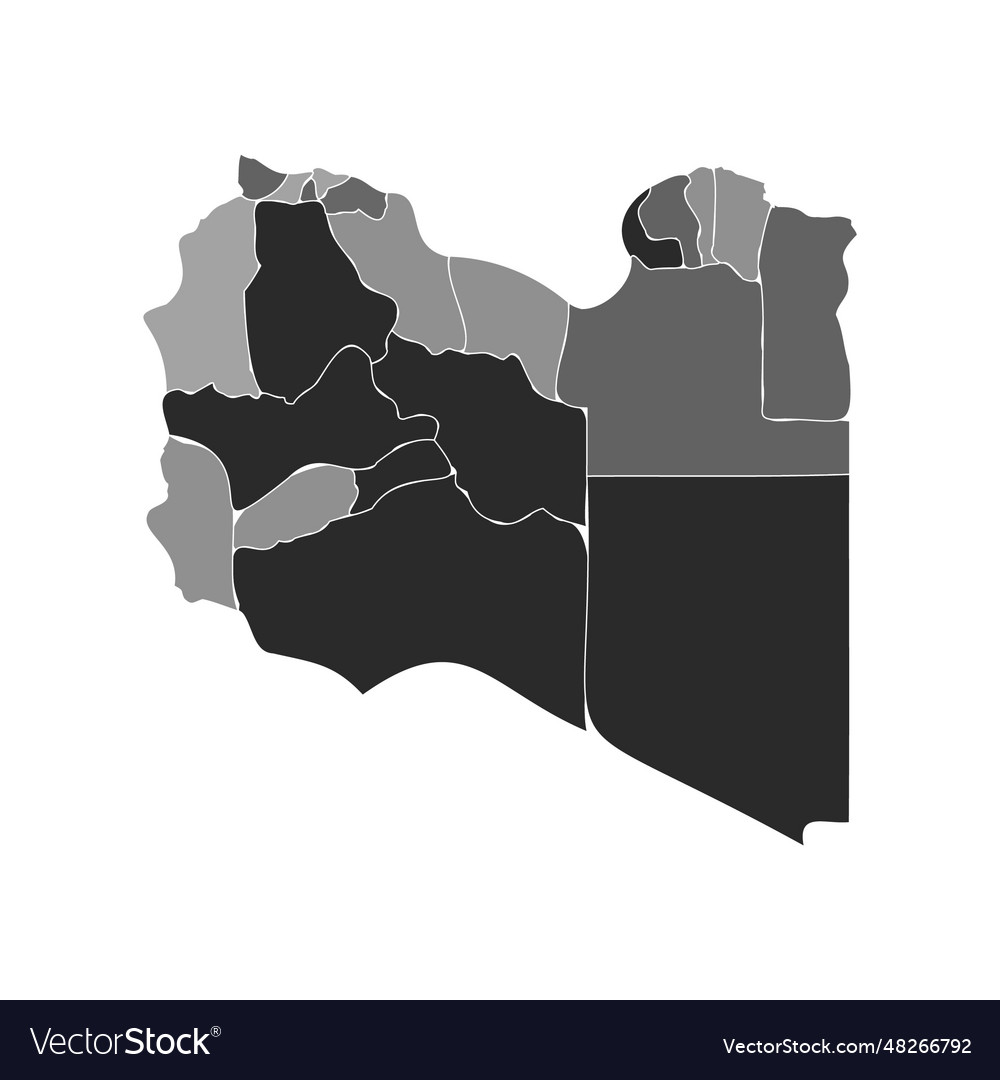 Grau geteilte Karte von libya