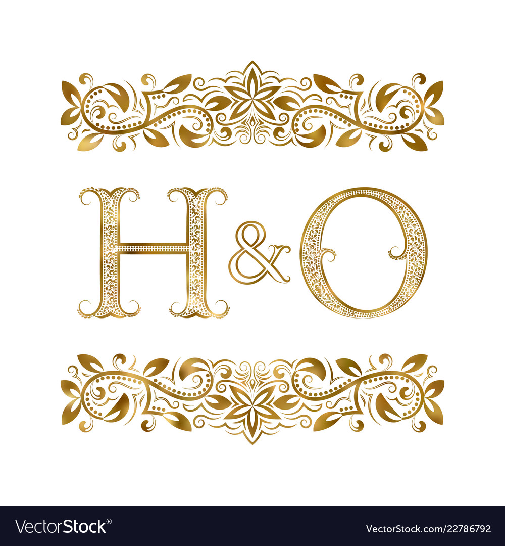 H and o vintage initials logo symbol vector image H and o vintage initials logo symbol
