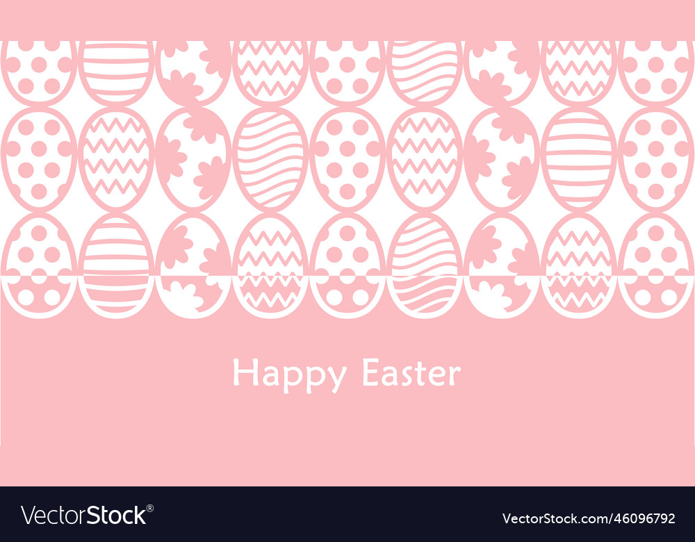 Happy easter pink and white greeting card