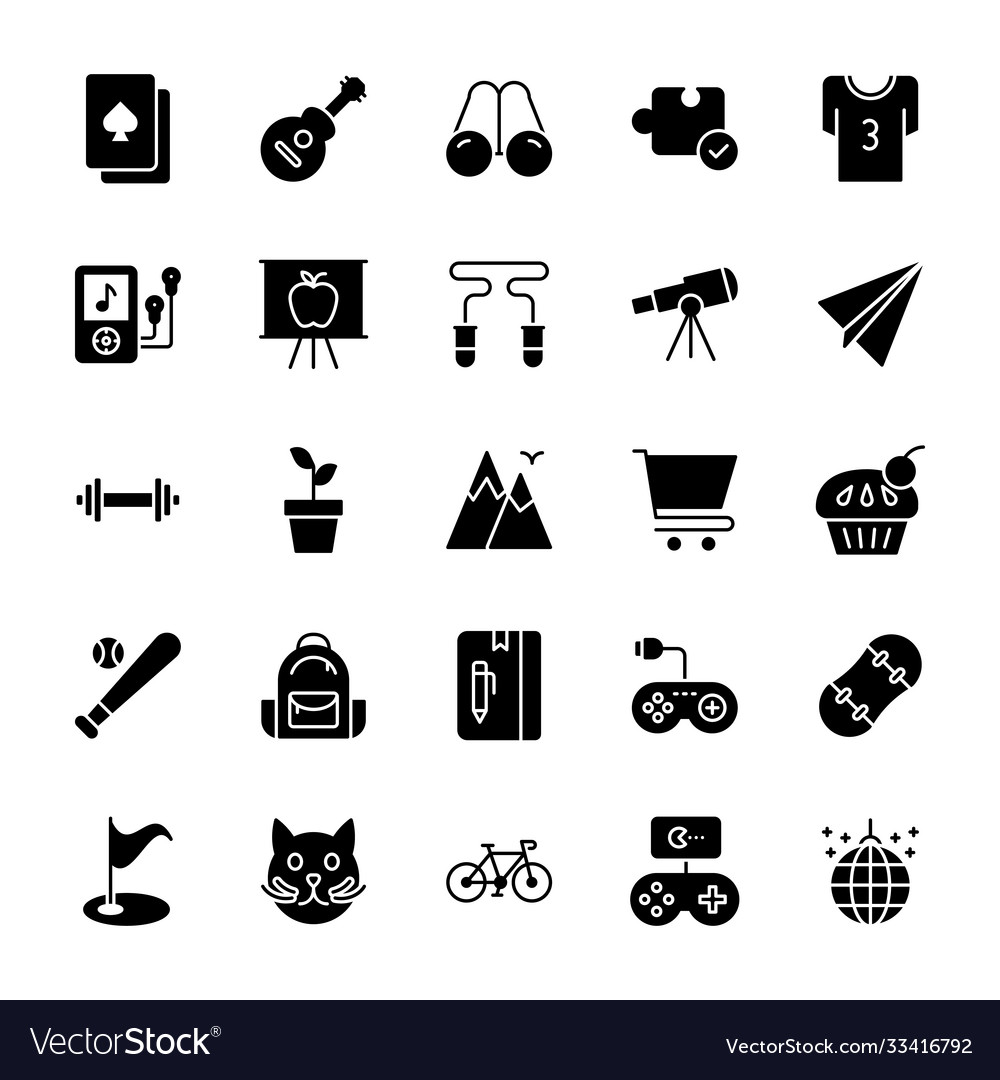 Hobbies glyph icons