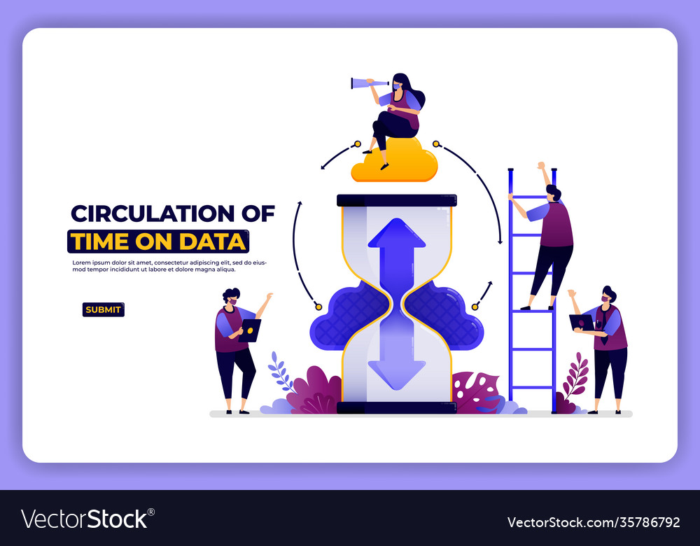 Landing page design circulation data based vector image Landing page design circulation data based