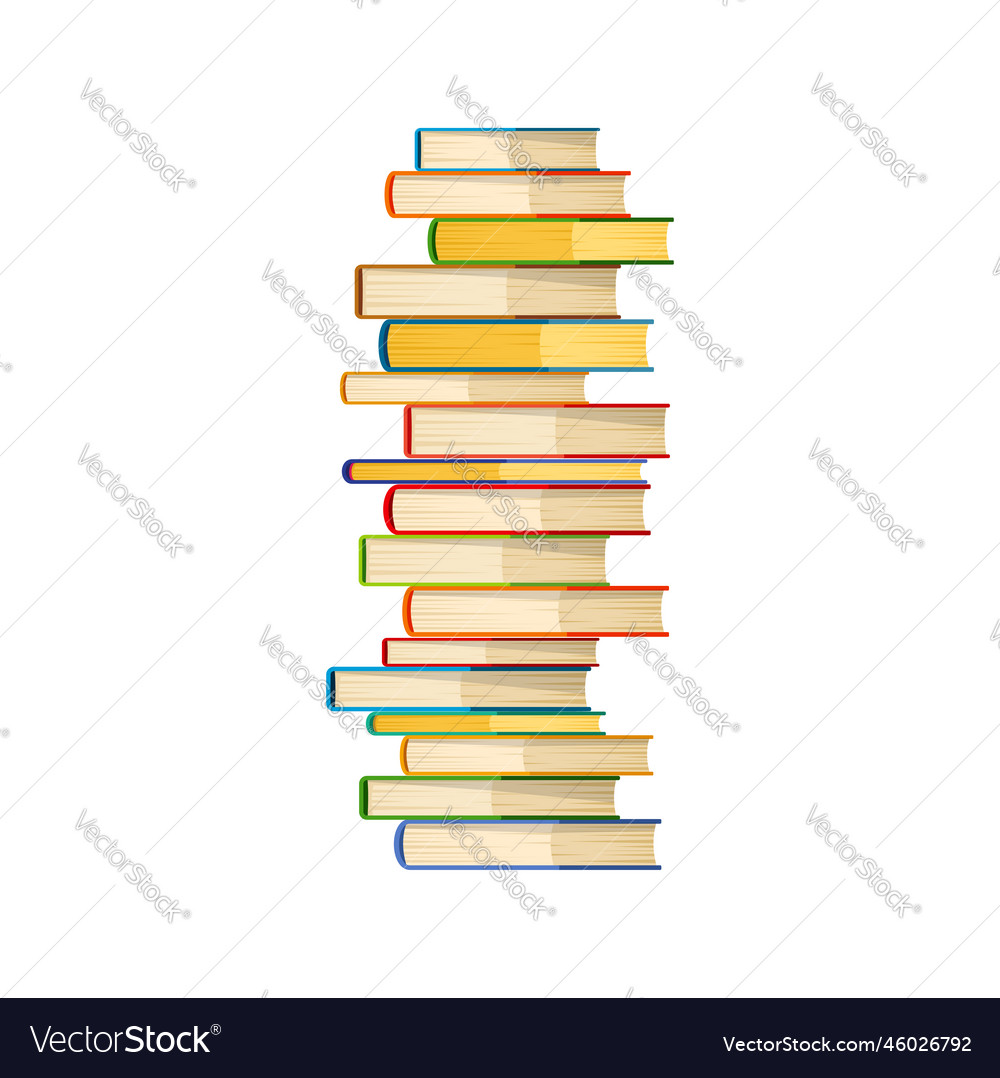 Literature and school education high book stack Vector Image