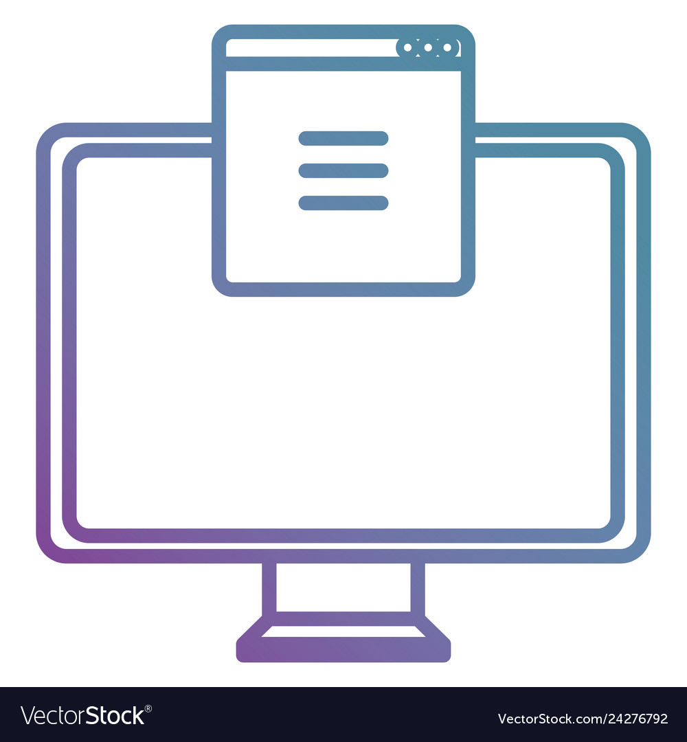 Monitor computer with template webpage vector image Monitor computer with template webpage