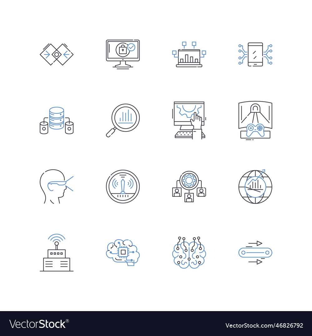 Next-gen technology line icons collection