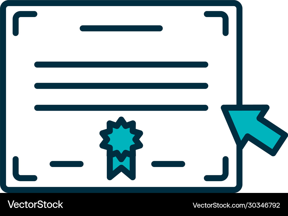 Online education concept academic diploma icon Vector Image