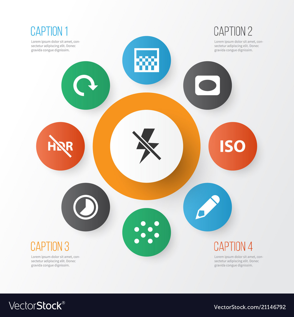 Picture icons set with vignette pattern flash Vector Image Picture icons set with vignette pattern flash