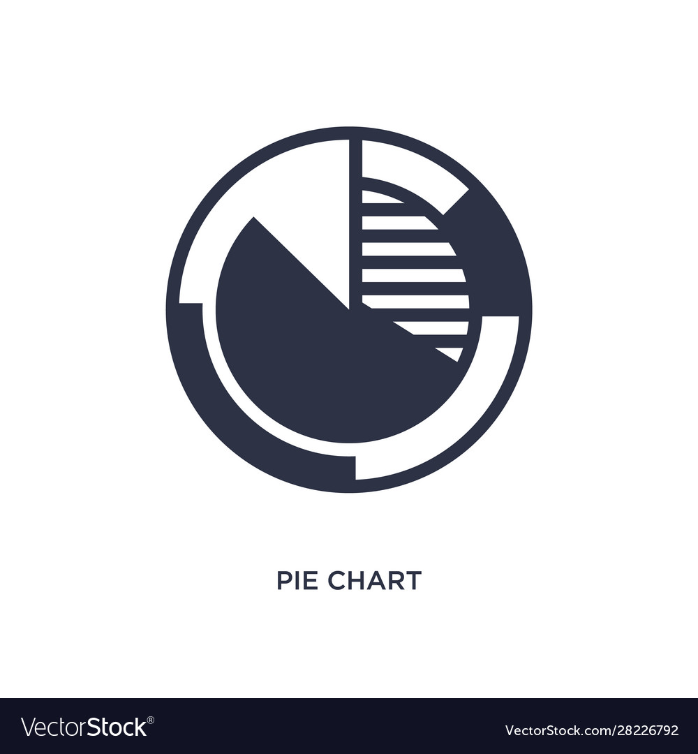 Pie chart icon on white background simple element