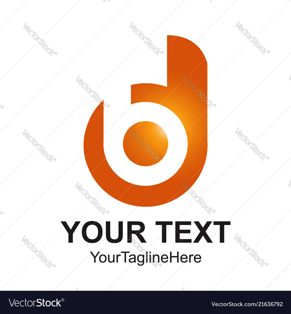 Round initial letter bd or db logo design Vector Image