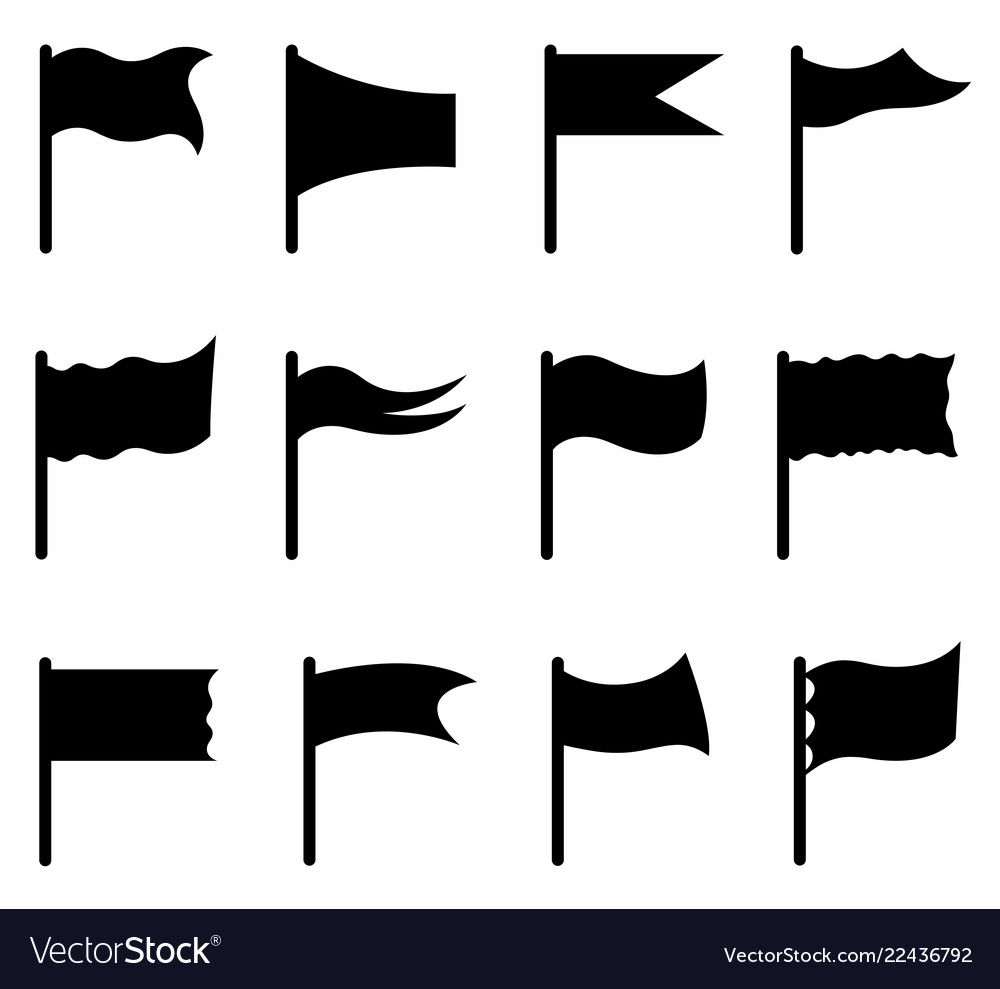 Set of different flags vector image Set of different flags