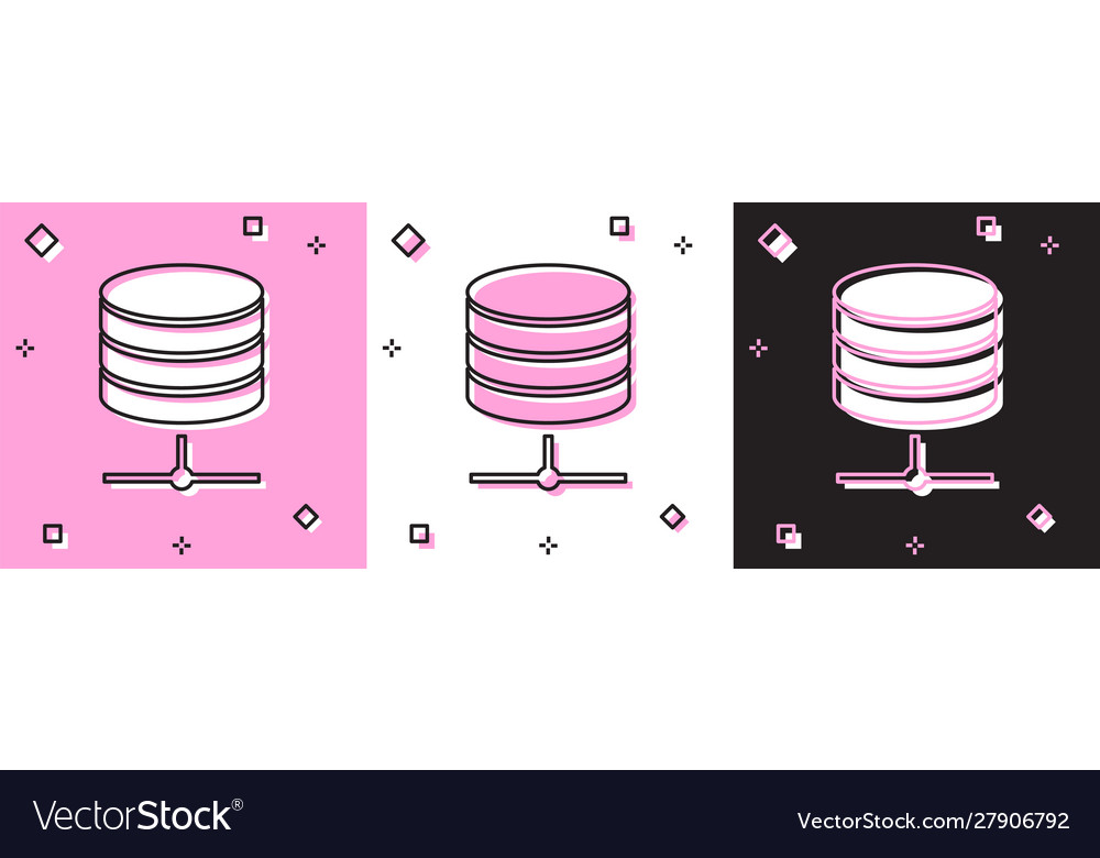 Set server data web hosting icon isolated vector image Set server data web hosting icon isolated