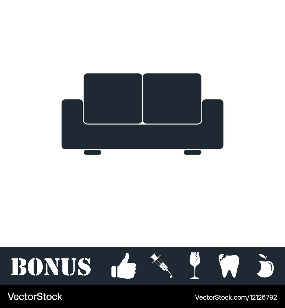 Sofa icon flat Royalty Free Vector Image - VectorStock
