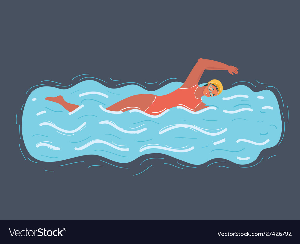 Woman swimming in pool smiling Royalty Free Vector Image