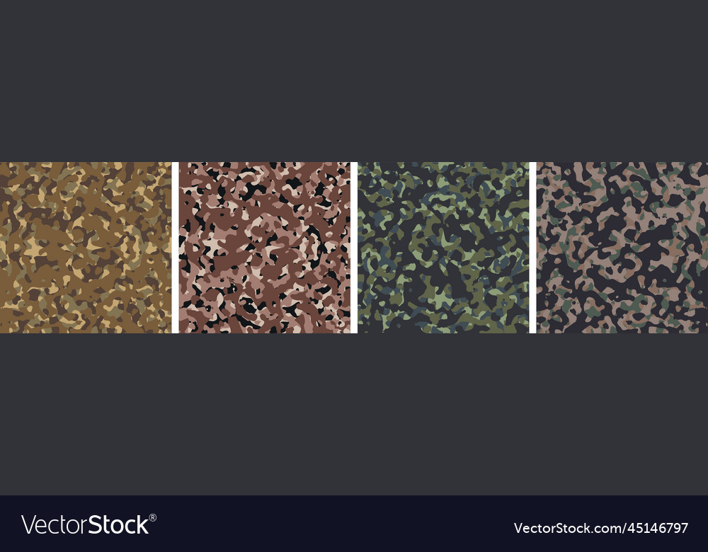 4 camouflage background set pattern design vector image 4 camouflage background set pattern design