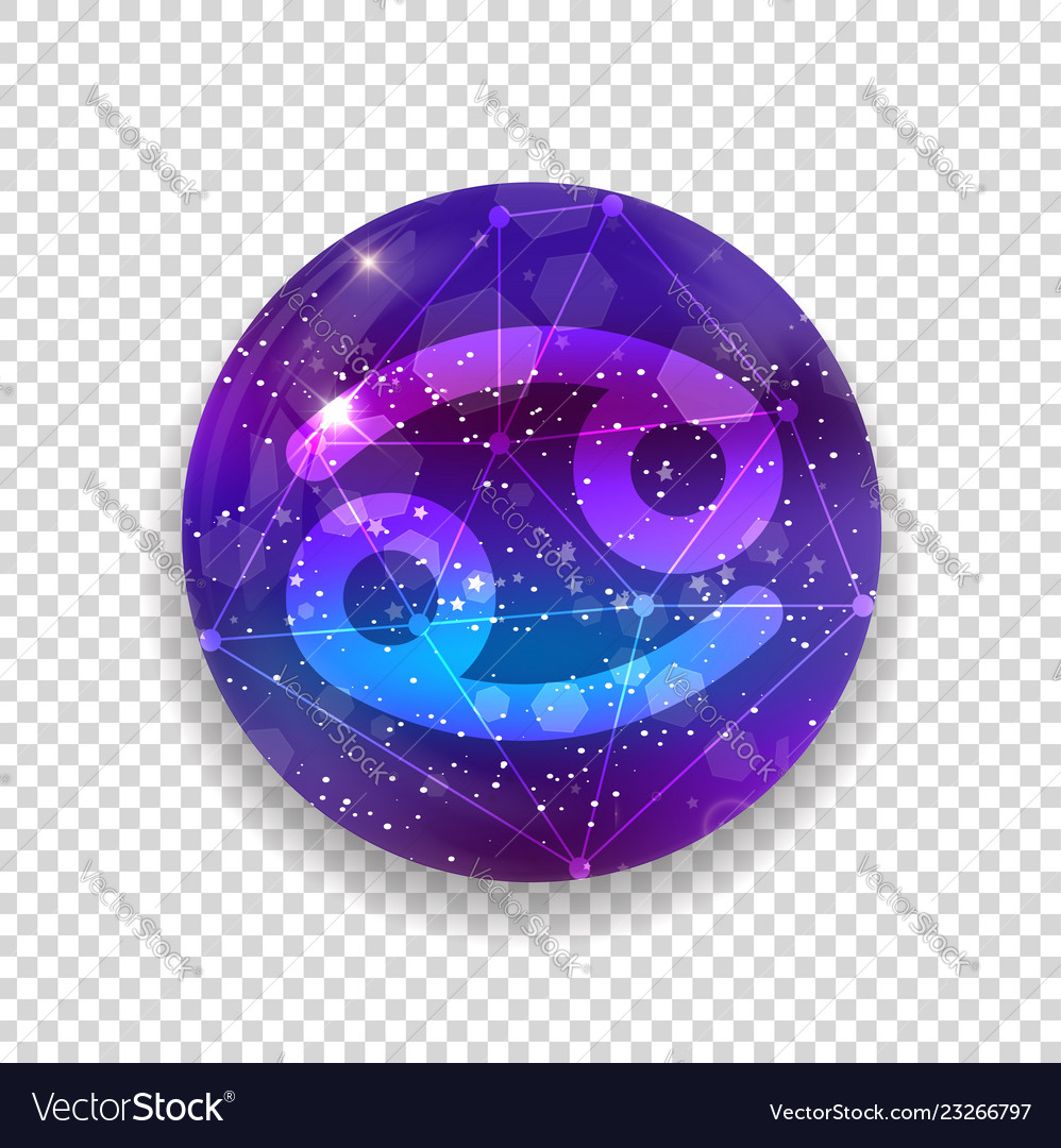 Astrological symbol of cancer abstract shiny