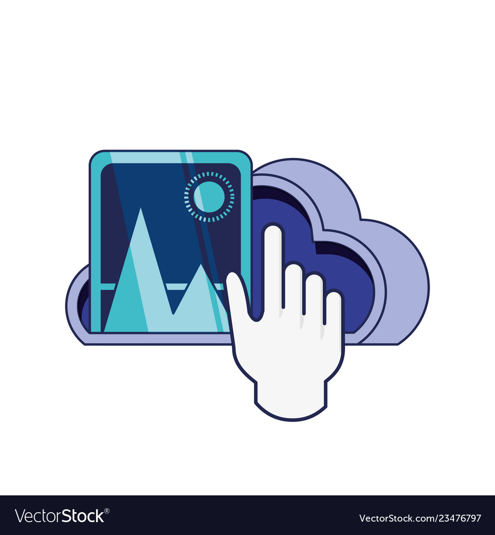 Cloud Computing mit Bild und Zeiger vector image Cloud Computing mit Bild und Zeiger