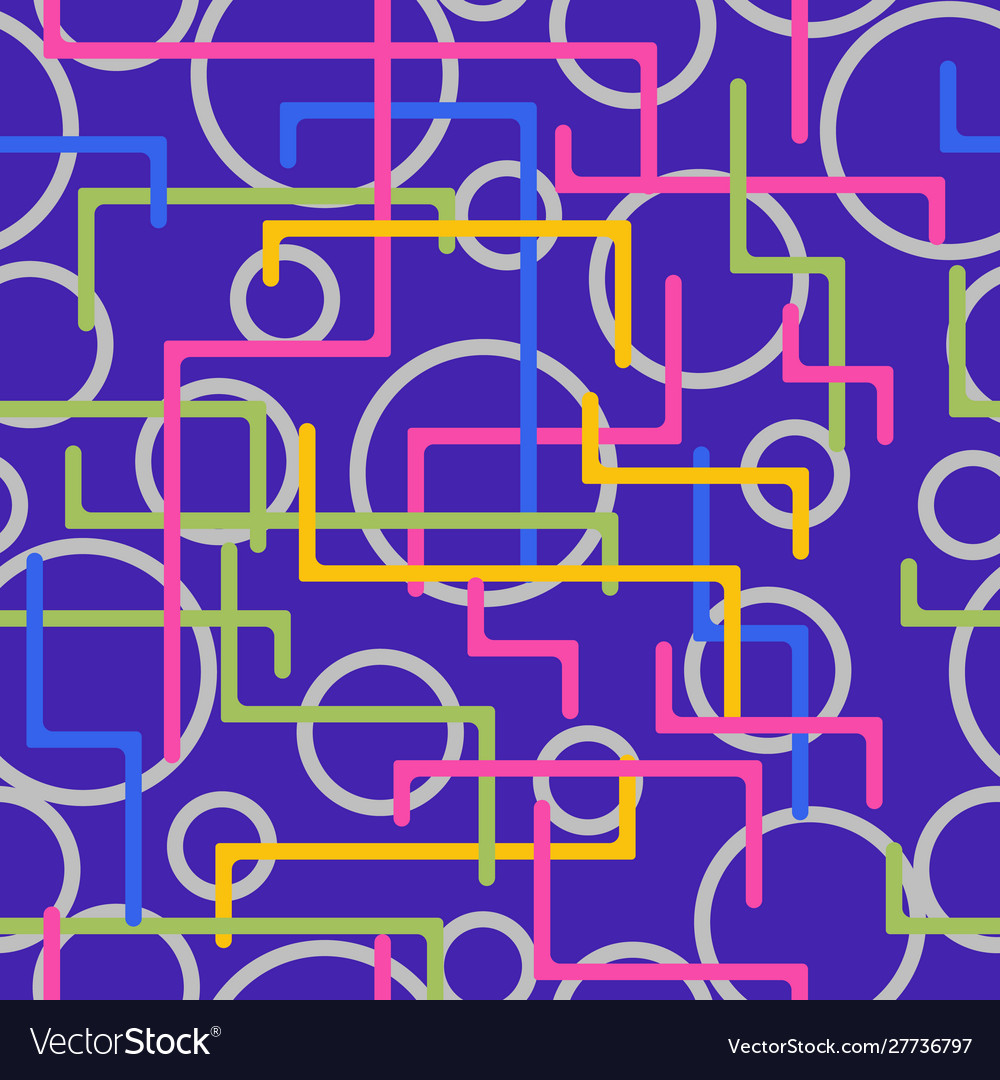 Geometry seamlessly background with lines circles vector image Geometry seamlessly background with lines circles