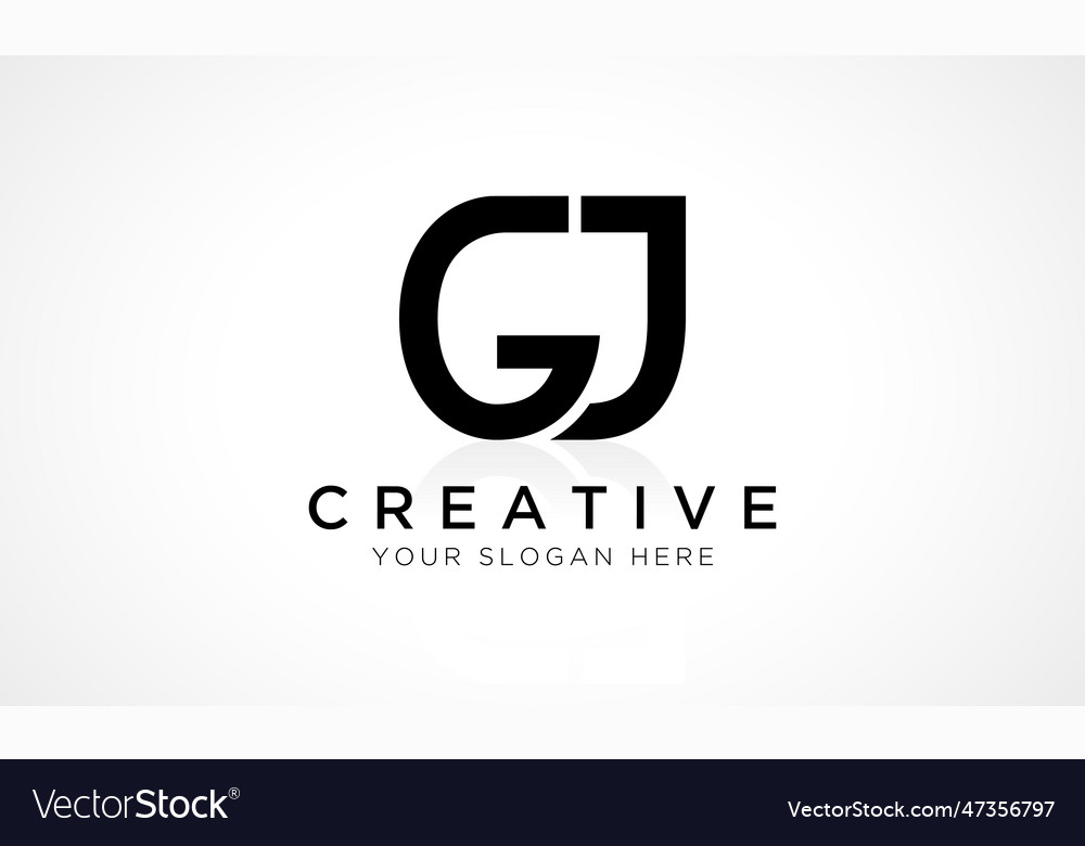 Gj letter logo design template alphabet initial Vector Image