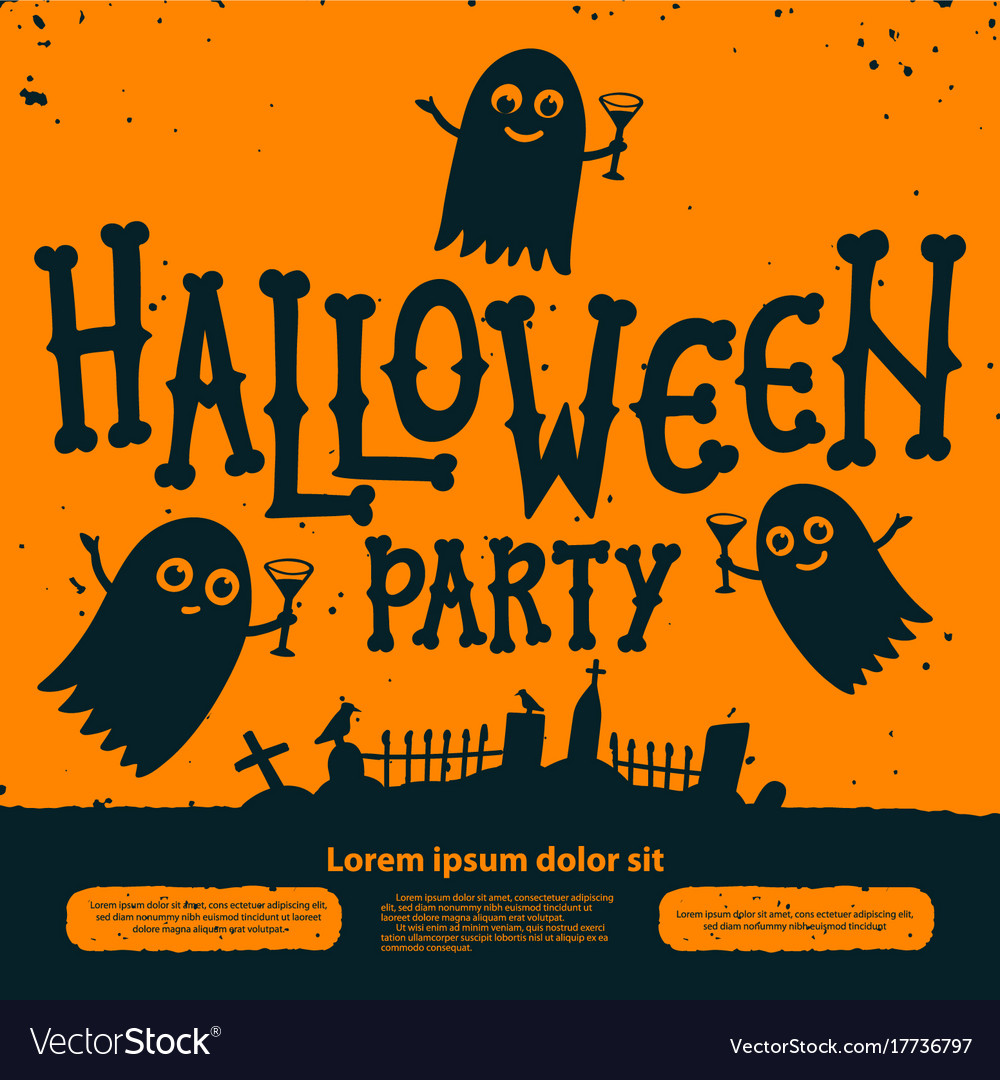 halloween party invitation card halloween party vector image