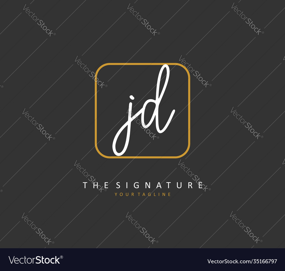 Jd initial letter handwriting and signature logo