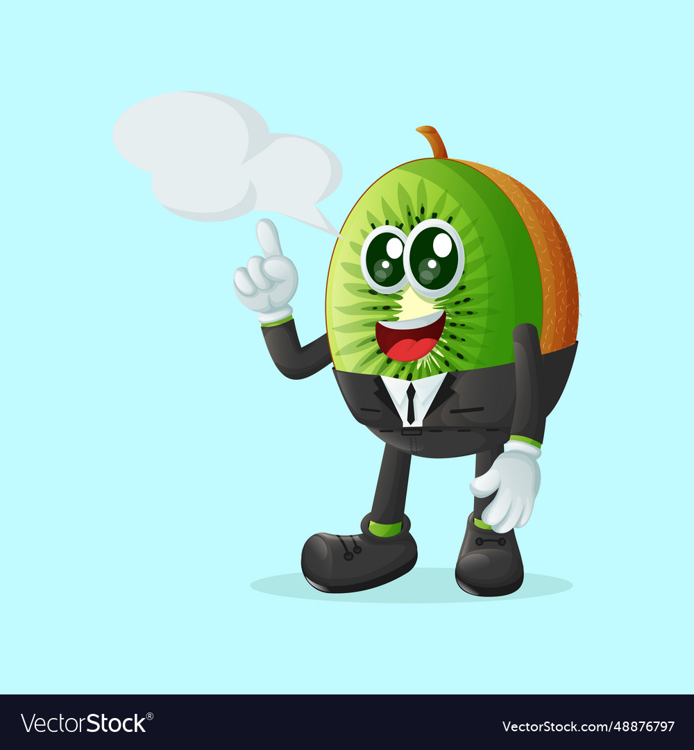 Kiwi character pointed speech bubble