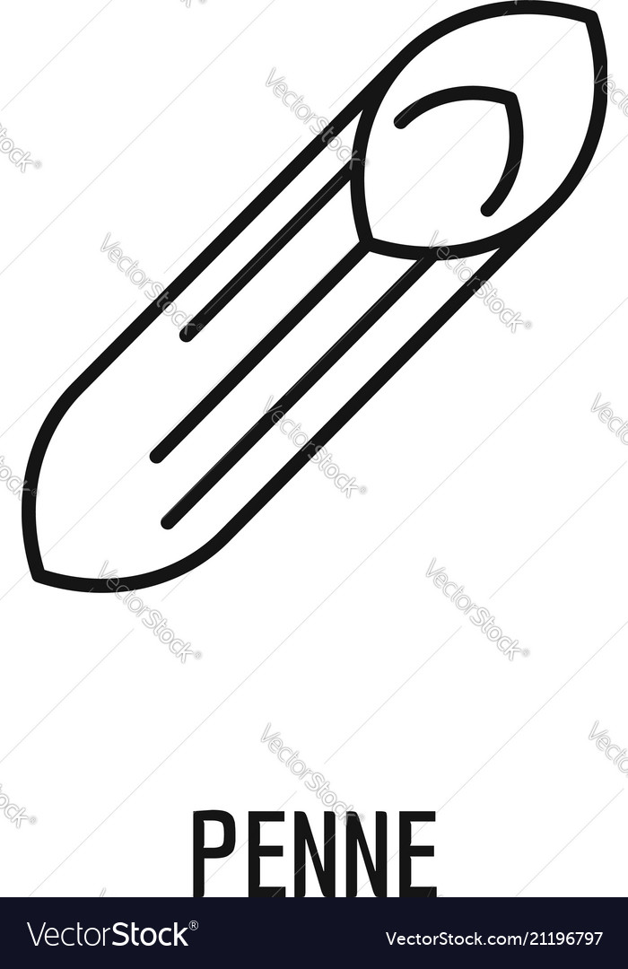 Penne pasta icon outline style Royalty Free Vector Image