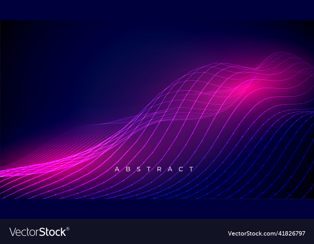 Purple background with wave lines in 3d style