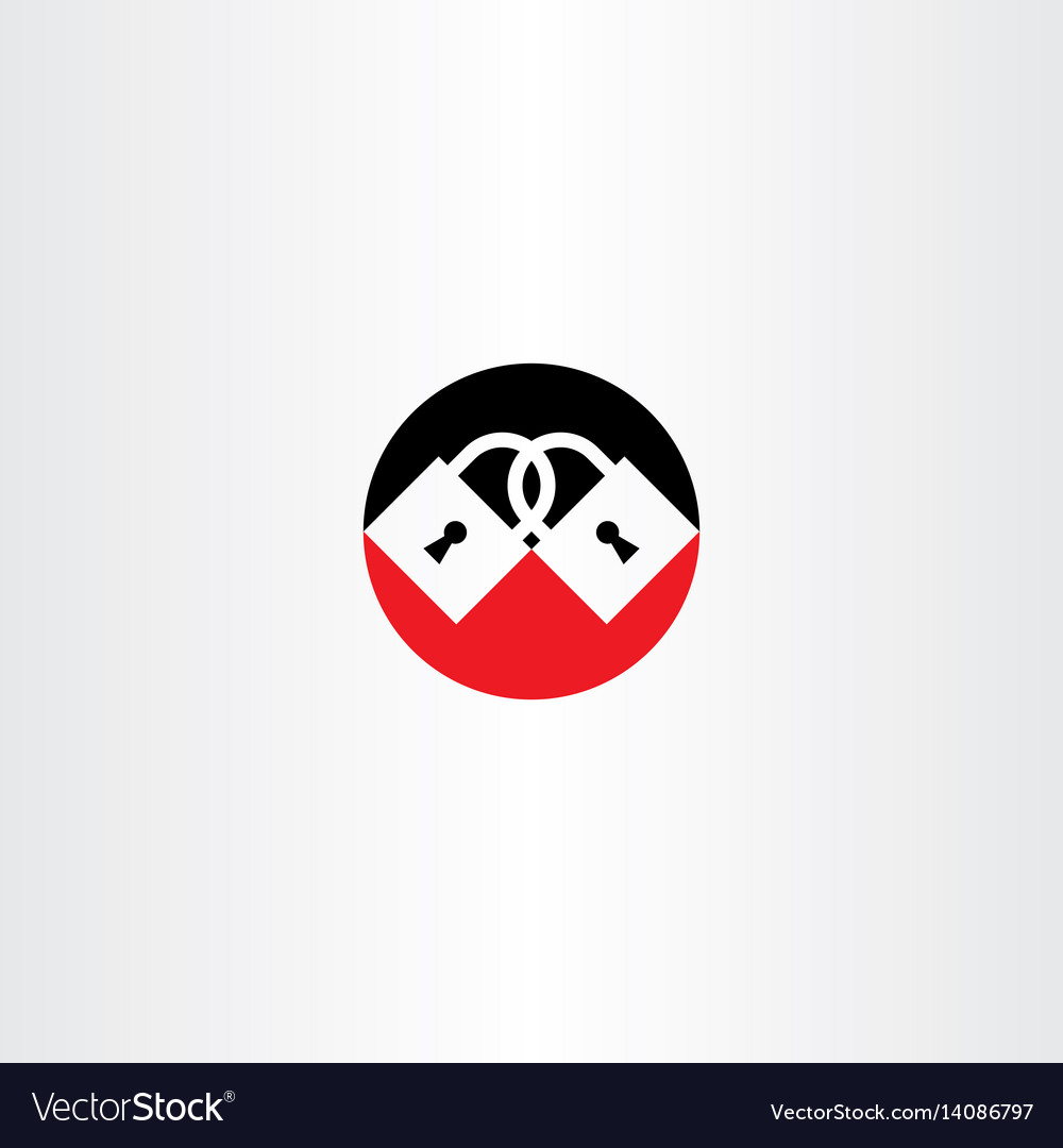 Red black lock icon design