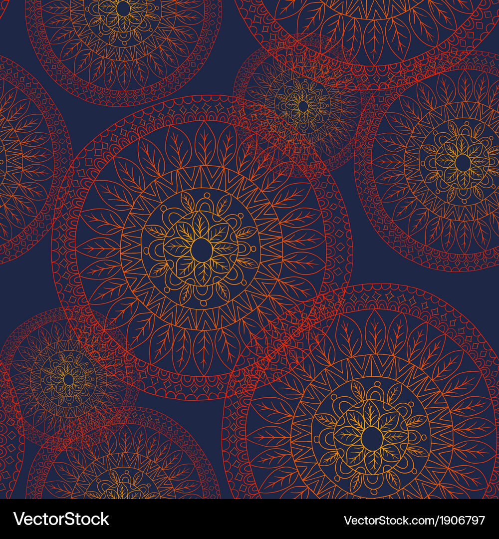 Seamless abstract doodle flower pattern Royalty Free Vector