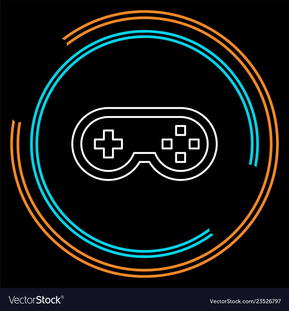 Video game controller icon - joystick play vector image Video game controller icon - joystick play