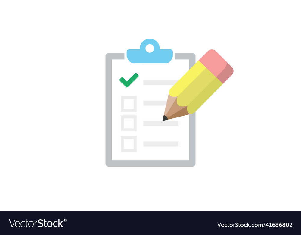 Checklist and pencil icon