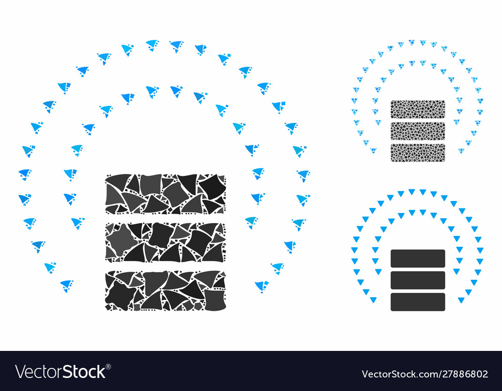 Database sphere shield composition icon joggly vector image Database sphere shield composition icon joggly