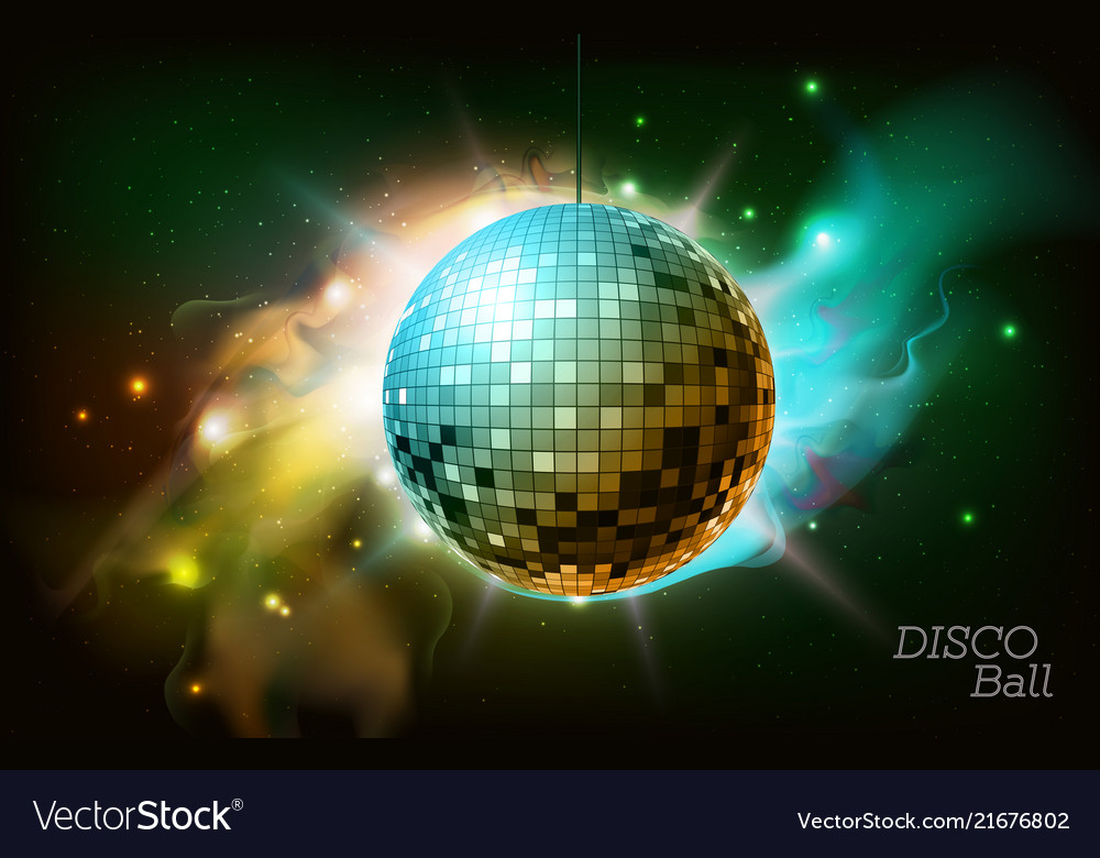 Disco ball ball on open space background Vector Image