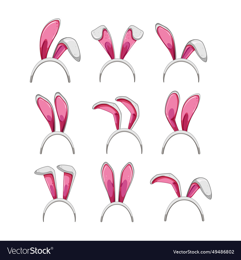 Easter bunny ear set cartoon