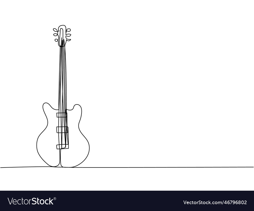 Electric guitar one line art continuous