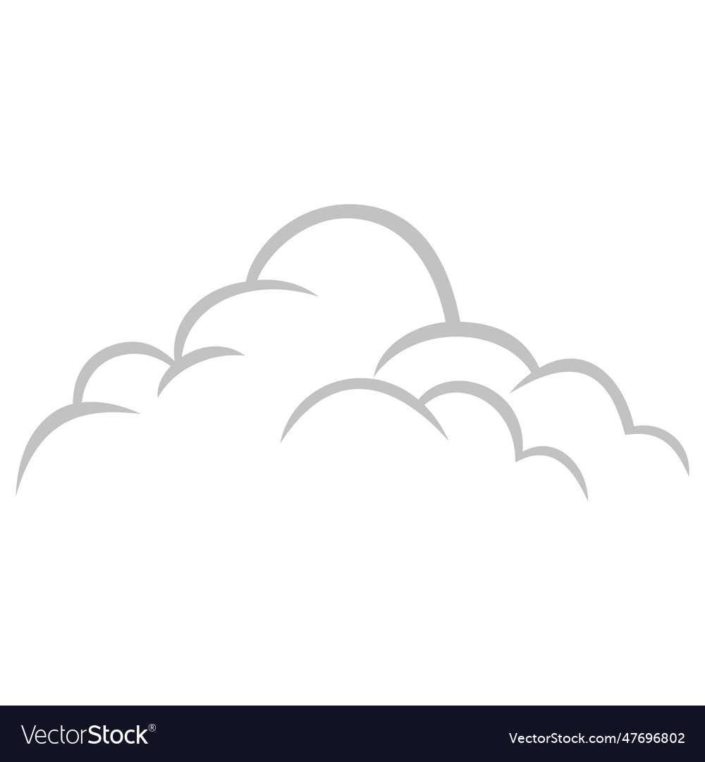 Grey cloud line art drawing doodle vector image Grey cloud line art drawing doodle