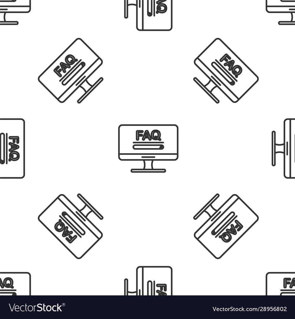 Grauer Zeilen-Computermonitor mit Text faq vector image Grauer Zeilen-Computermonitor mit Text faq