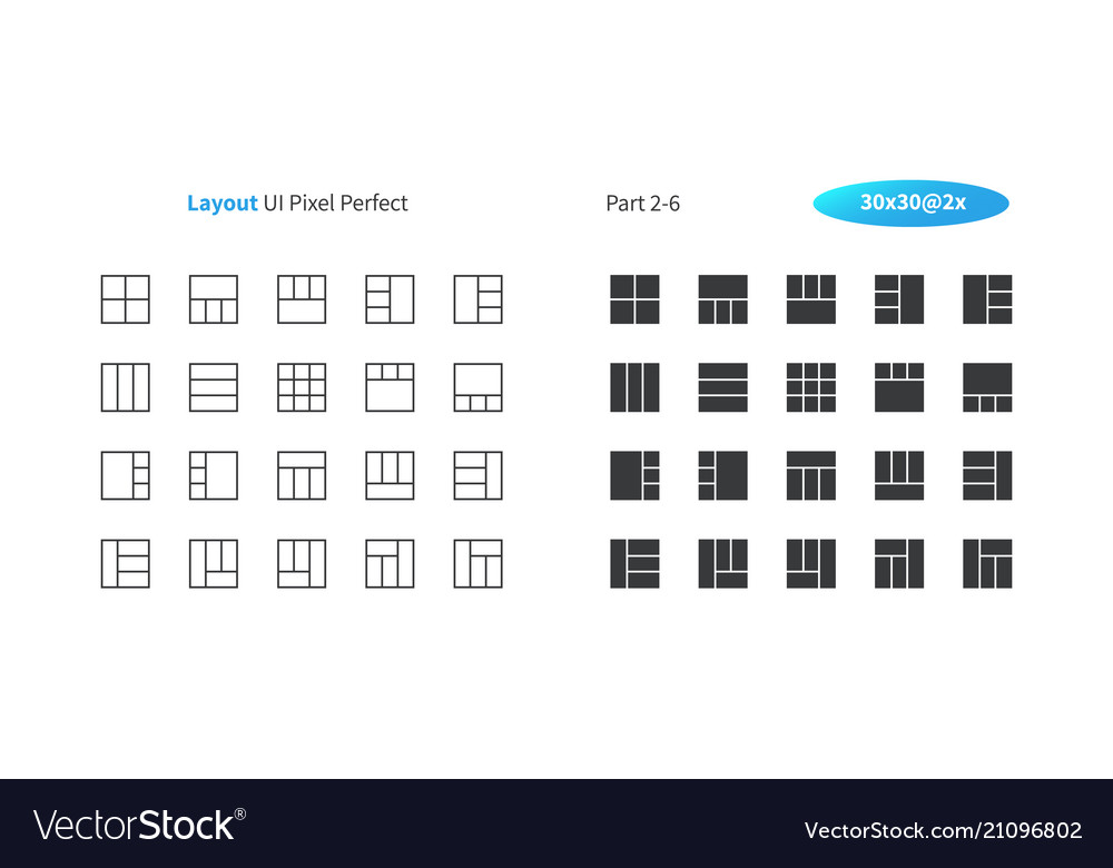 Layout ui pixel perfect well-crafted thin vector image Layout ui pixel perfect well-crafted thin