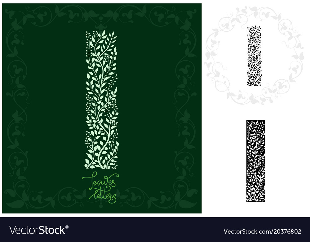 Leaves alphabet letter i