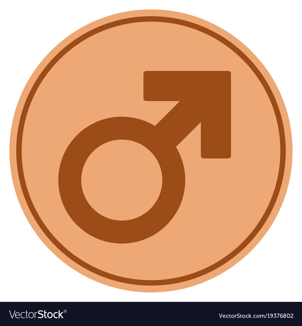 Male symbol bronze coin