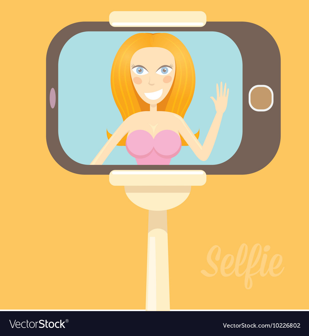 Selfie Cartoon People Royalty Free Vector Image