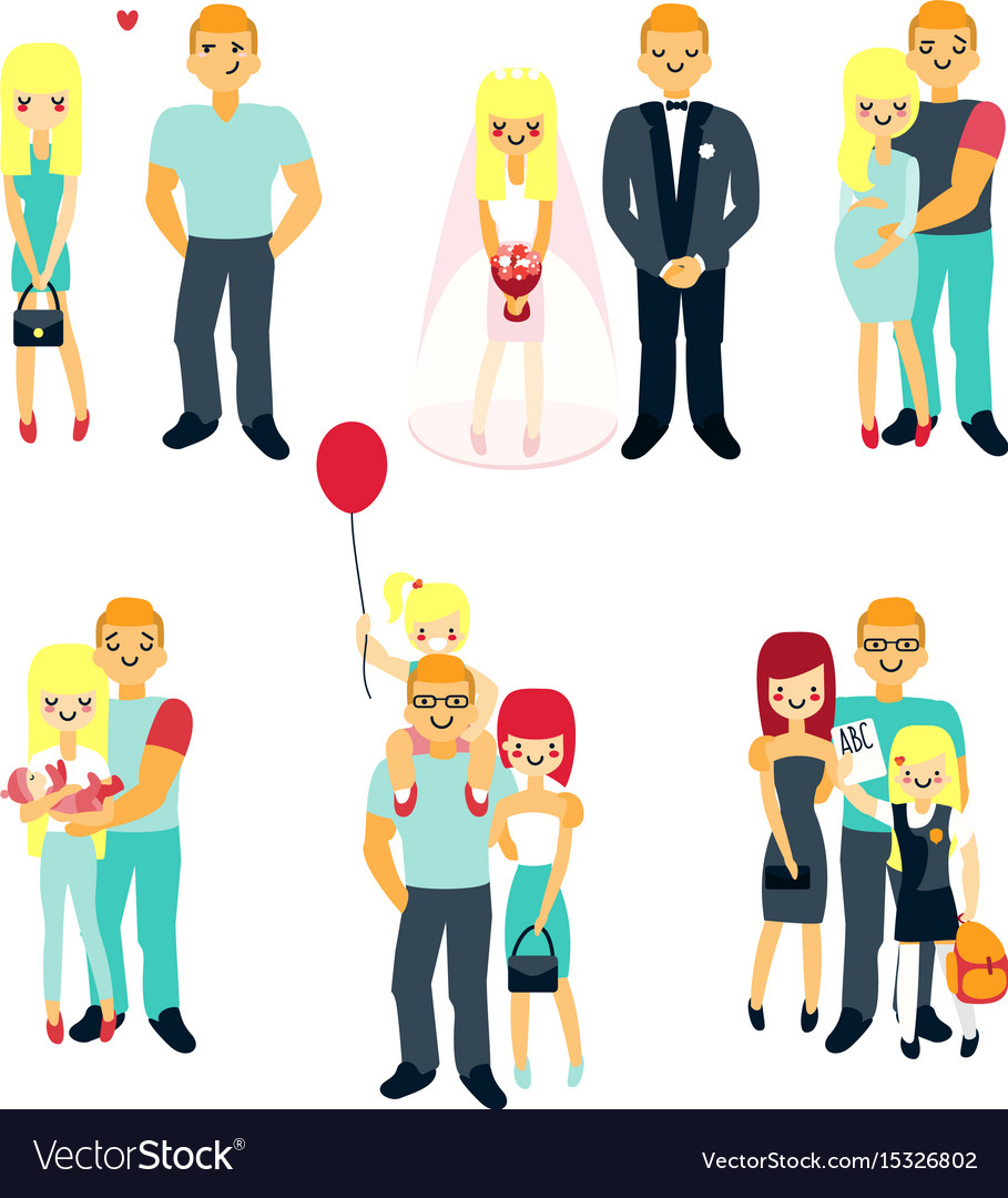 stages-family-life-concept-poster-royalty-free-vector-image