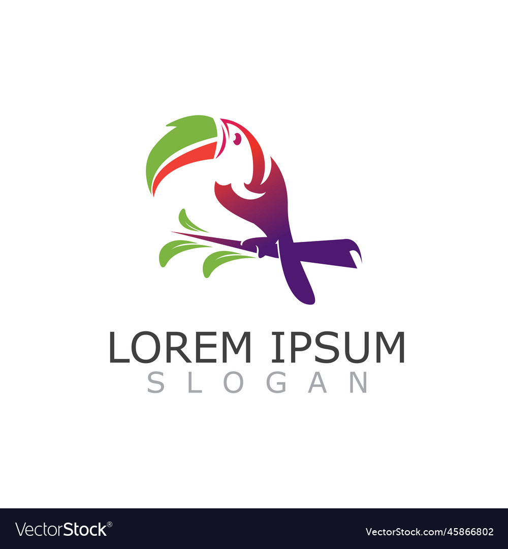 Toucan simple logo design image bird