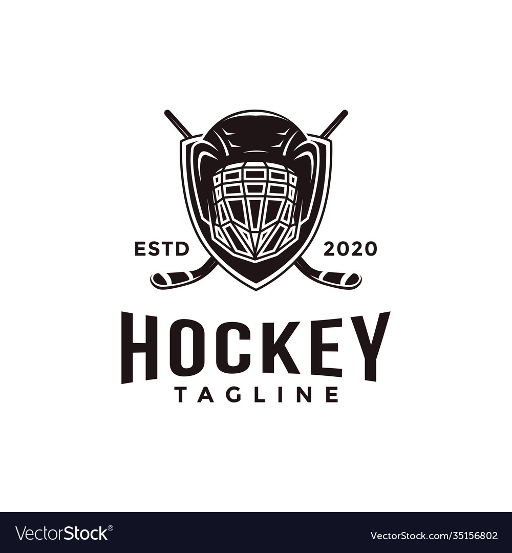 Vintage Seal Badge Hockey Sport Logo Royalty Free Vector