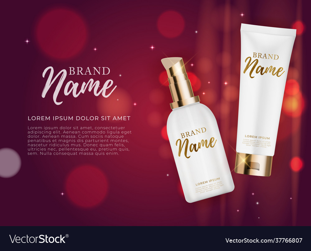 3d realistic natural beauty cosmetic product Vector Image