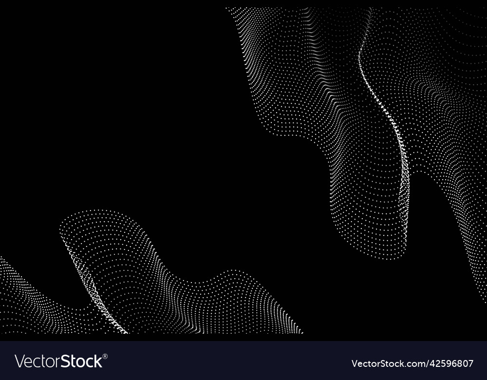 Abstrakte Welle mit bewegten Punkten Partikelstrom vector image Abstrakte Welle mit bewegten Punkten Partikelstrom