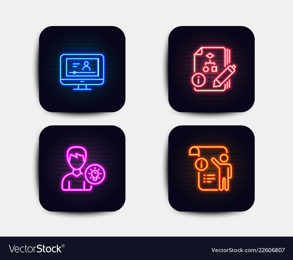 Algorithm online video and person idea icons