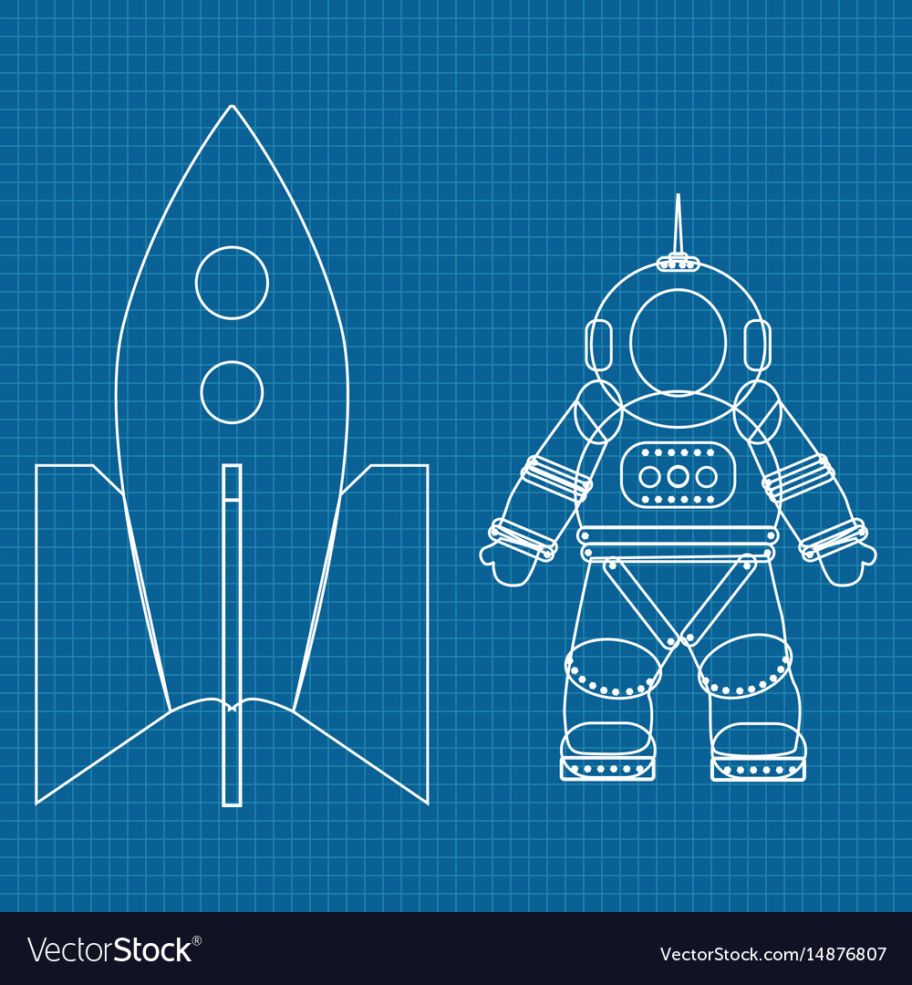 Astronaut Blueprint Spaceship
