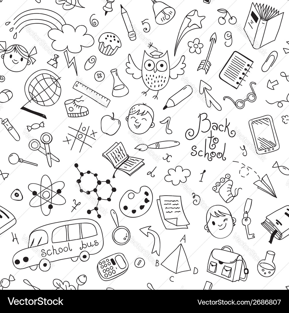 Back to school seamless pattern Royalty Free Vector Image